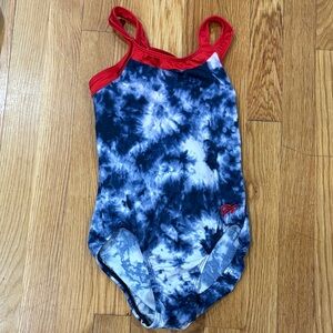 GK Red and Blue Tie-Dye Gymnastics Leo